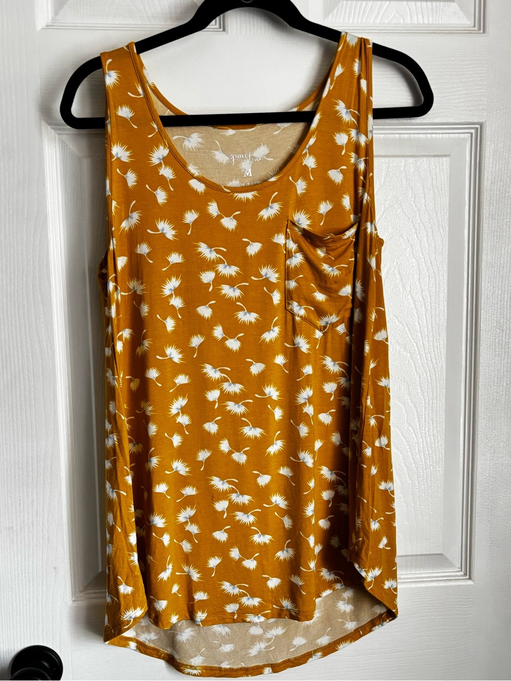 Mustard dandelion Grace and Lace Pocket Tank Top